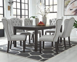 Jeanette Modern Rectangular Distressed Dining Table ONLY, Seats up to 6, Black