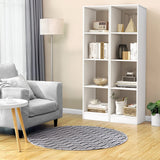 56" Tall 4 Cube Bookcase White - Freestanding 15" Wide 5-Tier Narrow Open Display Bookshelf