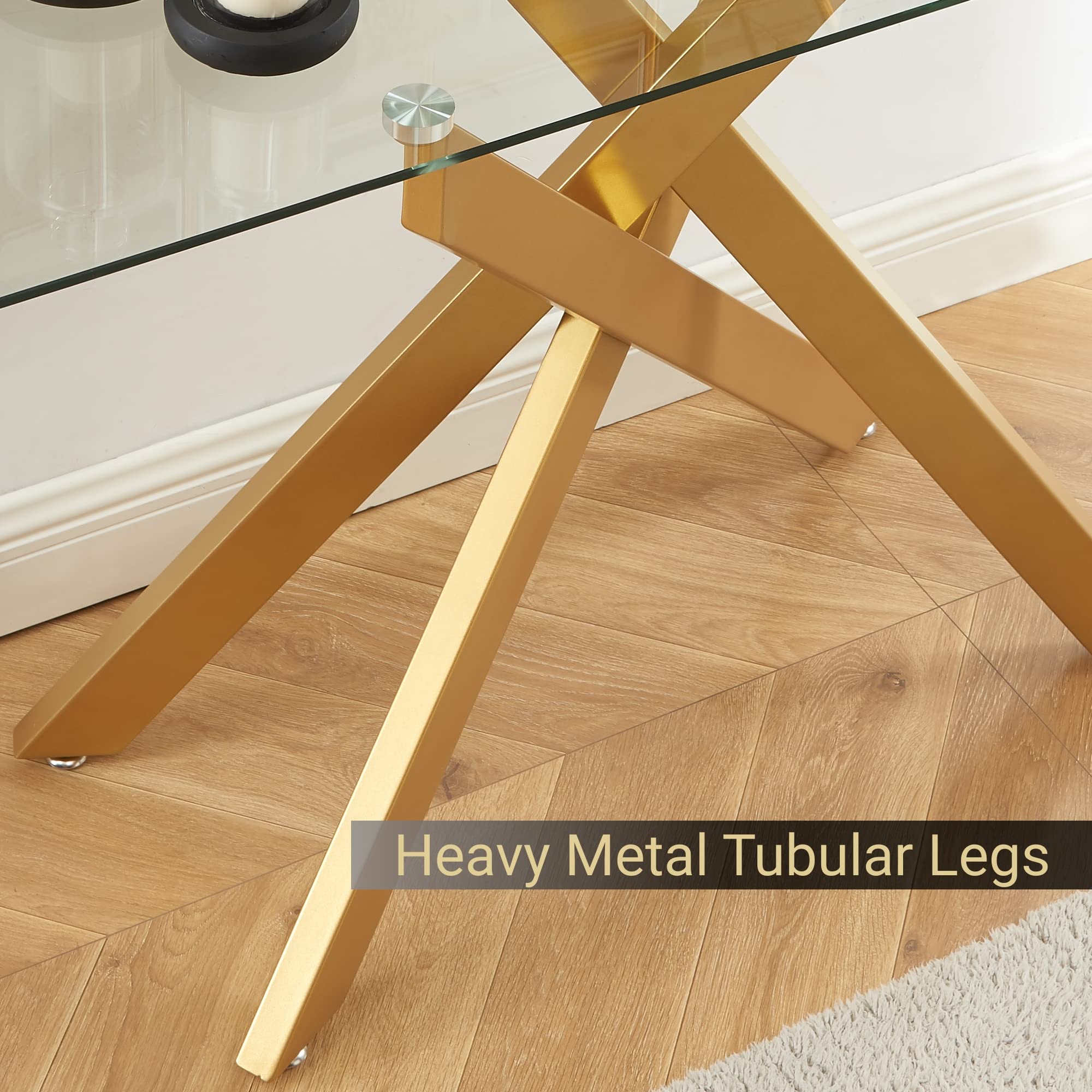Modern Style Console Table Narrow Sofa Table with Tempered Glass Top