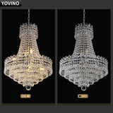 8-Lights Luxury Crystal Chandelier, 16 Inch French Empire Style Chandelier with K9