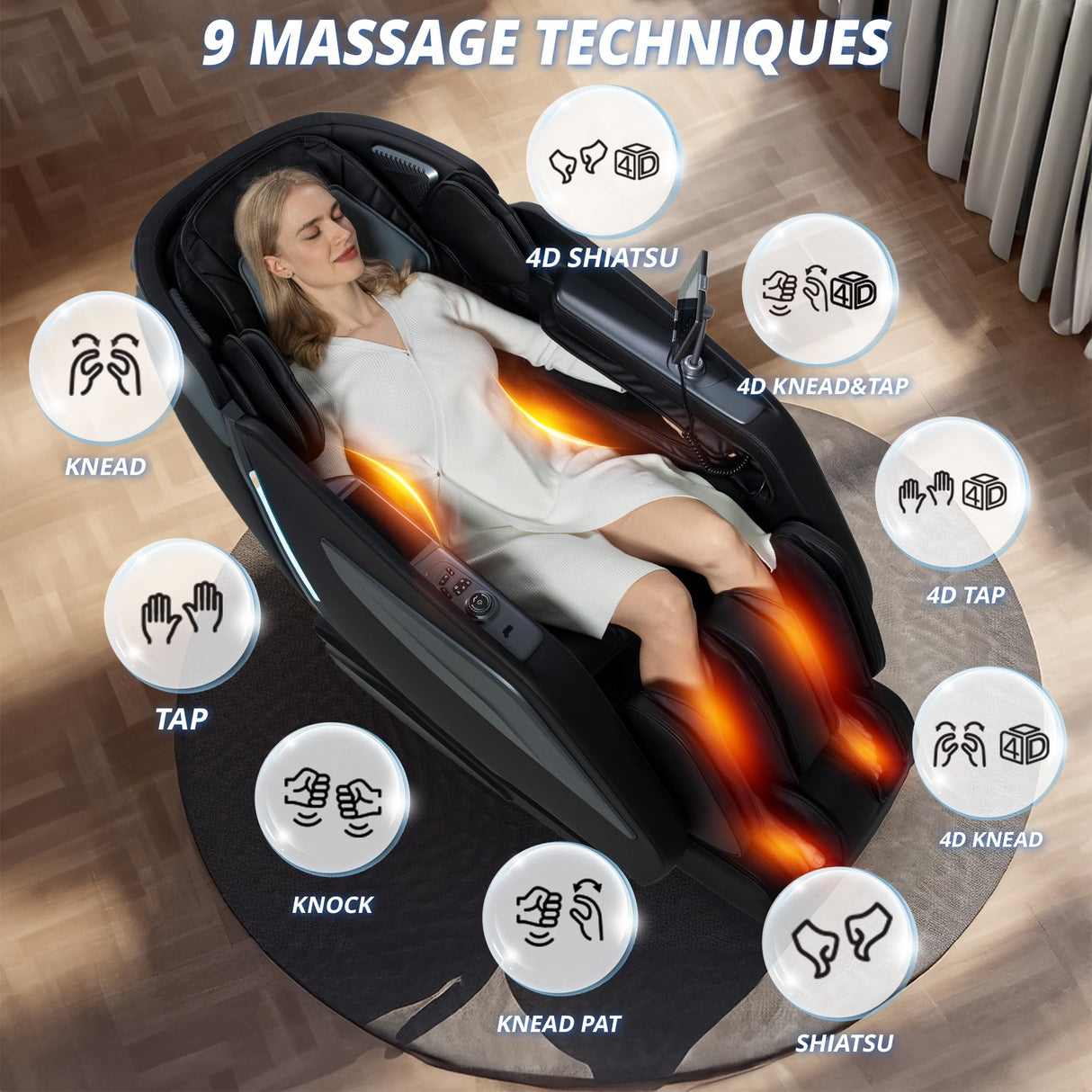 4D Massage Chair Full Body Zero Gravity Full Body SL Track Intelligent