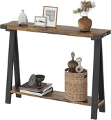Farmhouse Console Table, 43.3" Entryway Table with Storage, 2 Tier Sofa Table
