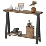 Farmhouse Console Table, 43.3" Entryway Table with Storage, 2 Tier Sofa Table