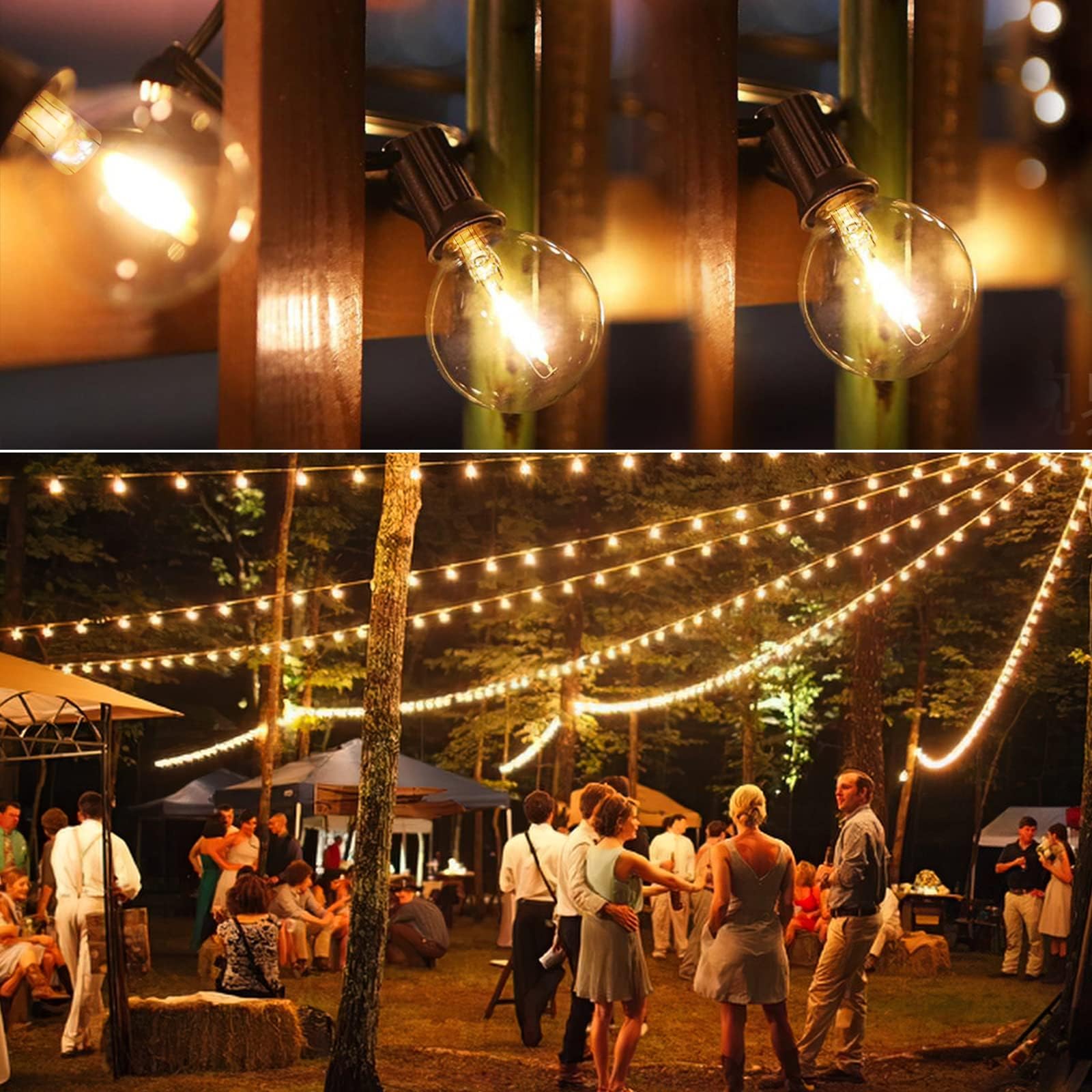 r String Lights, G40 LED Patio Lights with 64pcs Bulbs, Waterproof Shatterproof Dimmable