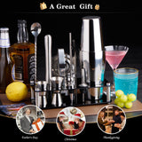 Cocktail Shaker Set Bartender Kit : 15-Piece Bar Tool Set