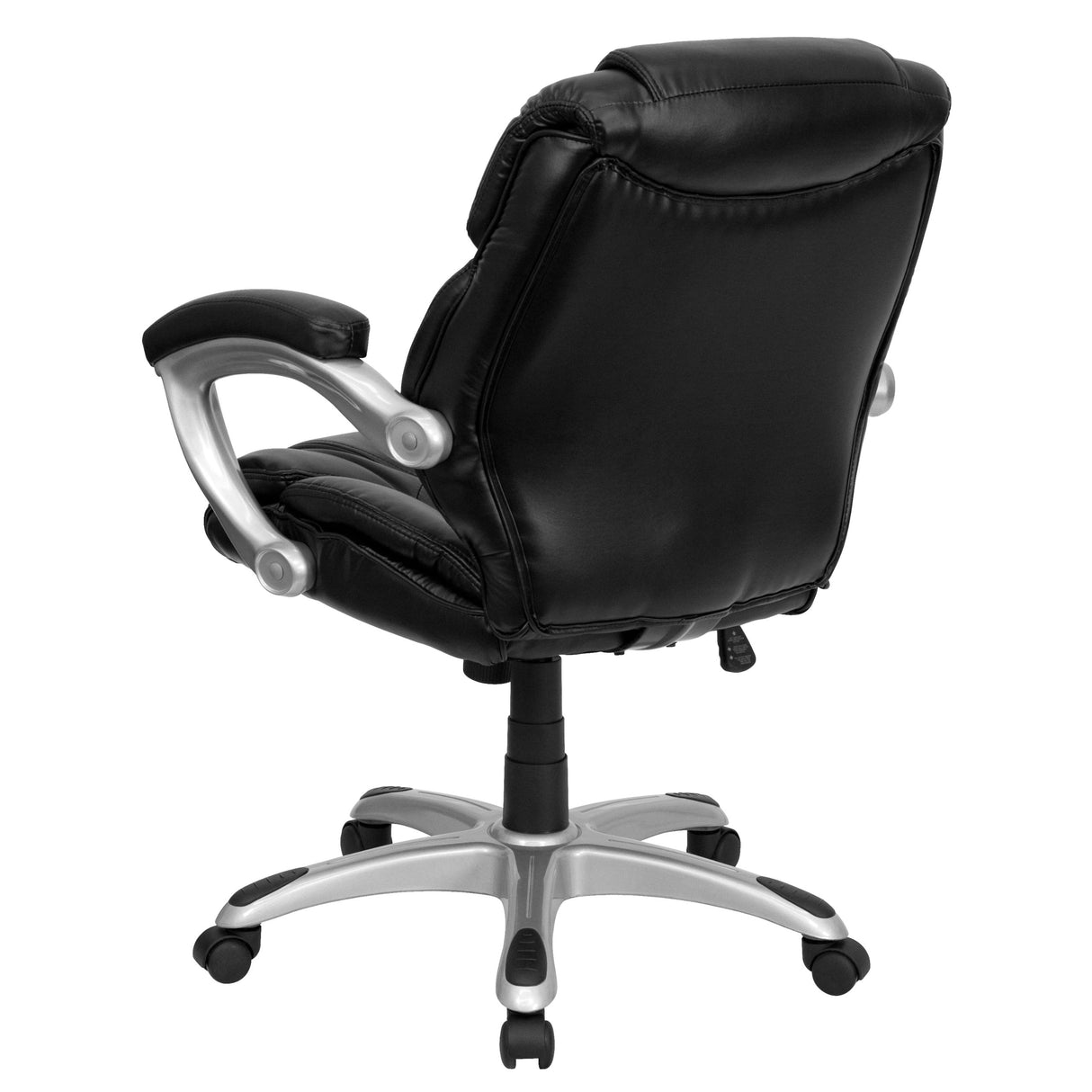 Heather Mid-Back Black LeatherSoft Layered Upholstered Executive Swivel Ergonomic