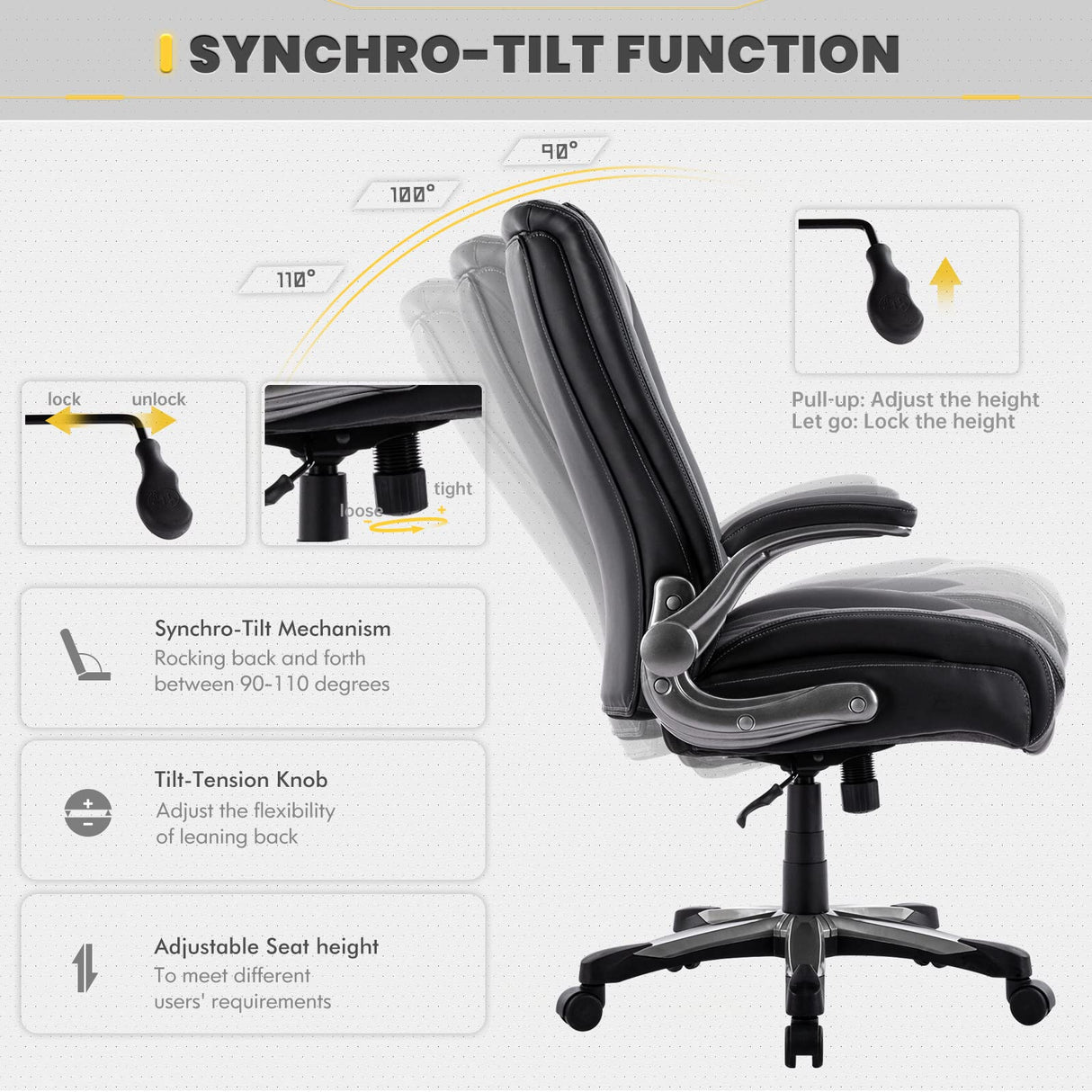 Big and Tall Office Chair 400lbs, Large Heavy Duty High Back Executive Computer Office