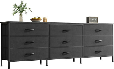 9 Drawer Dresser, 47 Inch Dresser TV Stand for 50, 55 Inch TV, Entertainment Center