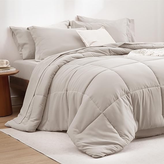 King Size Comforter Set - 7 Pieces Reversible King Bed in a Bag