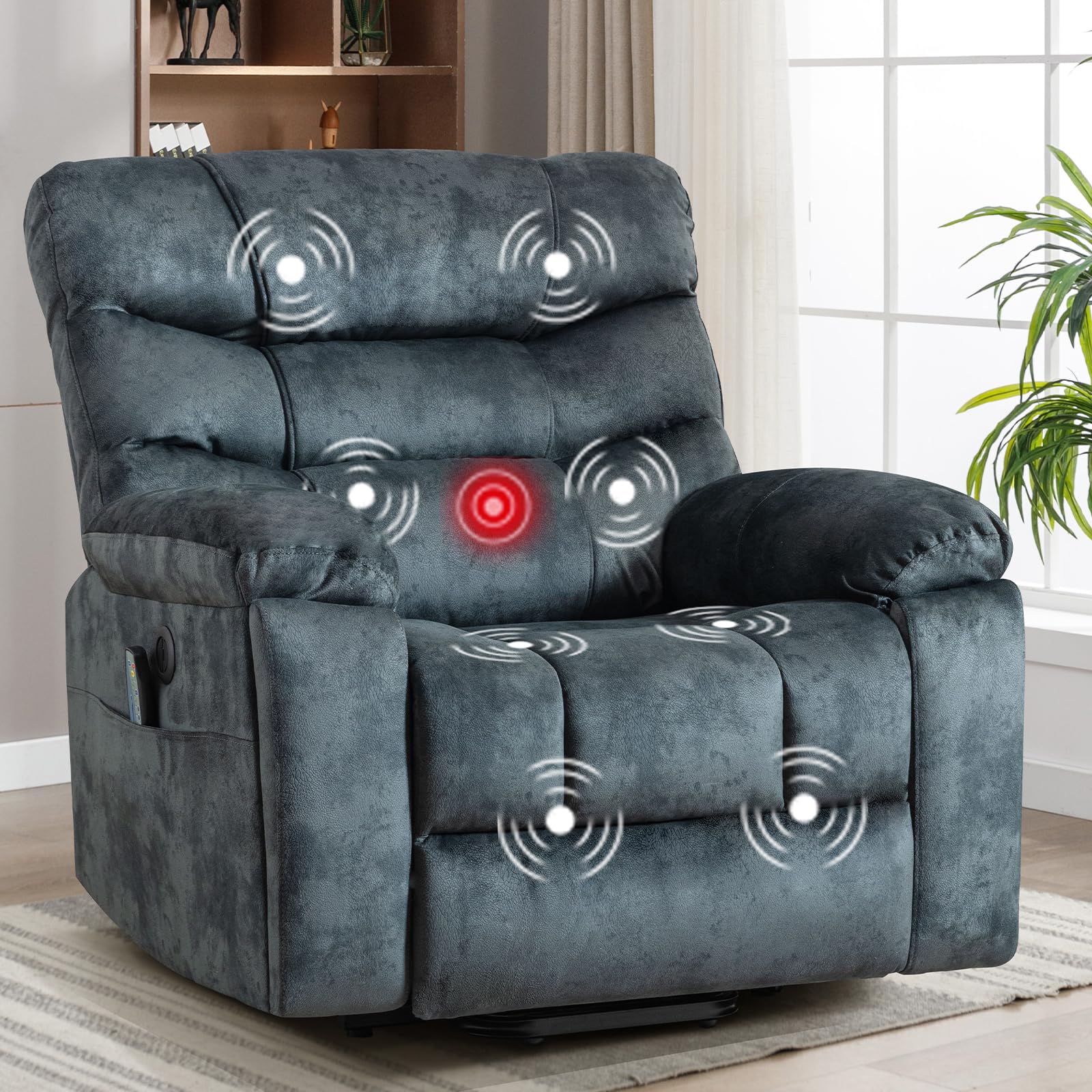 Large Power Lift Recliner Chair for Elderly with Massage and Heated, Heavy Duty