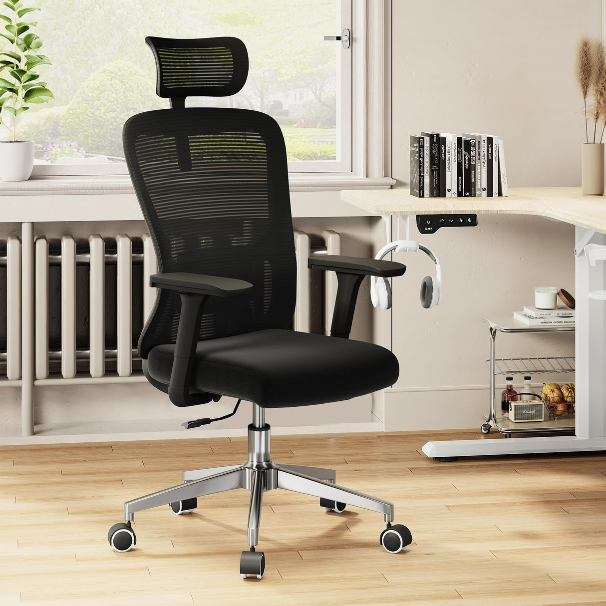 Ergonomic Office Chair, Comfy Executive Desk Office Chairs Adjustable Lumbar Support