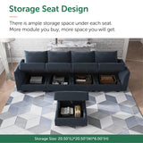 Modular Sectional Sofa Velvet L Shaped Couch with Storage Ottoman Convertible