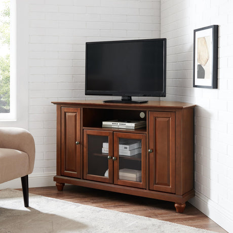 Cambridge Corner TV Stand for 50+ inch TVs, Entertainment Center with Storage Shelves,