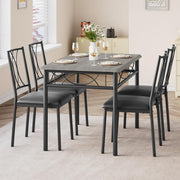 5-Piece Dining Set for 4 with Upholstered Chairs