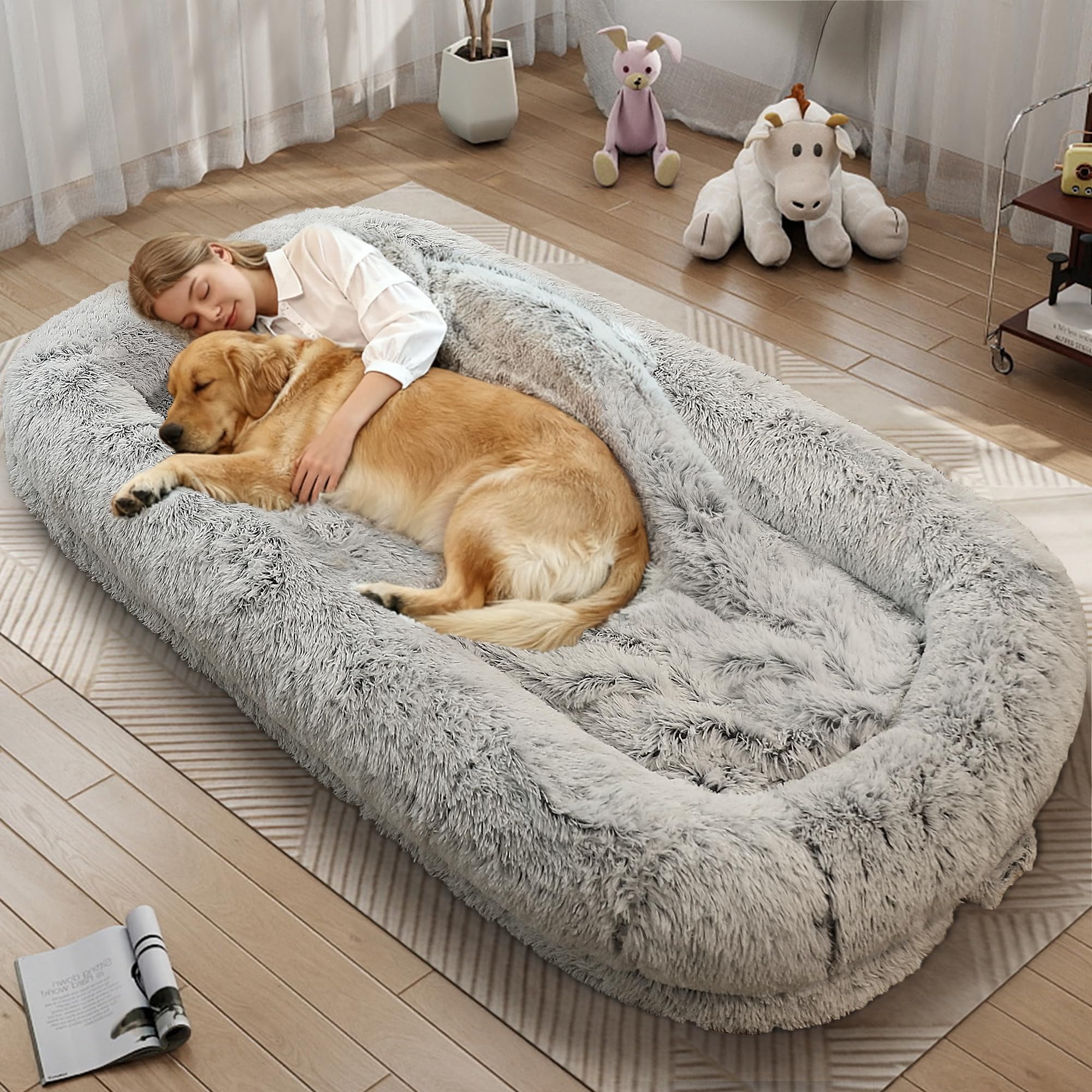 Human Dog Bed for Adults - Orthopedic Memory Foam, 76" Long