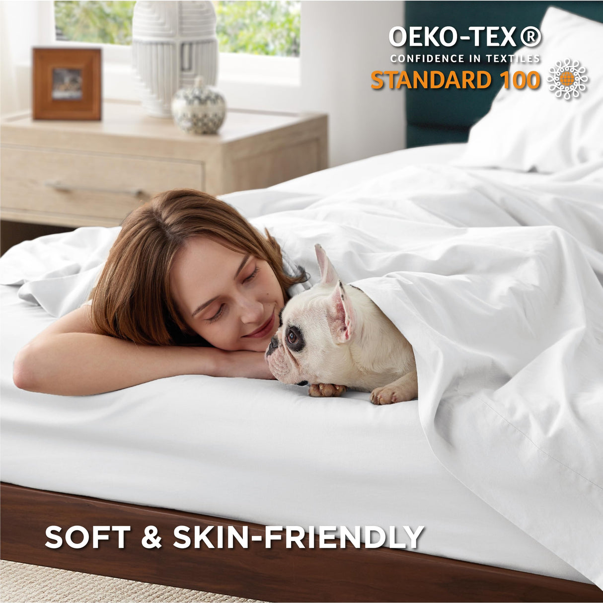 100% Cotton Sheets Queen Size - Soft Percale Sheets