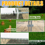 Large Metal Chicken Coop Walk-in Poultry Cage Hen Duck Run House