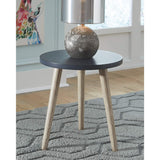 Fullersen Small Round Wood Accent Table, 18.5', Dark Blue