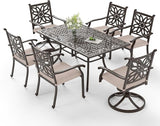6-Person Rectangular Cast Aluminium Outdoor Dining Table