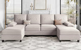 Sectional Couches for Living Room, U Shaped Sofa Couch with Double Chaise