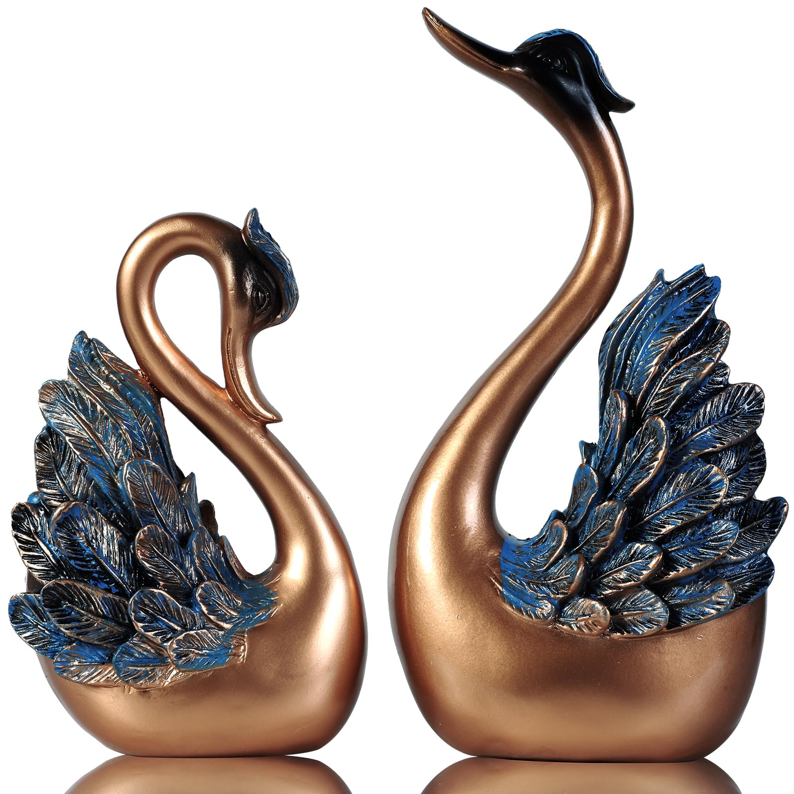 2pcs Swan Statues Couple's Home Decorations for Living Room Decor and Accessories