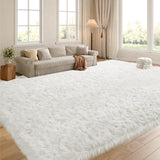 10x10 Oversized Faux Fur Area Rug - Super Soft White Shag Carpet