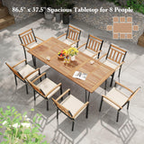 86.5-Inch Patio Dining Table, Indoor & Outdoor Dining Table w/Acacia Wood