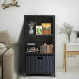 Pool Towel Rack Outdoor, Waterproof PE Plastic Rattan Wicker Pool Storage