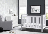 Miles 4-in-1 Convertible Crib, Bianca White/Textured Cloud