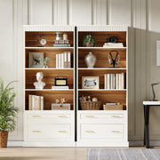 5-Shelf Bookcase with File Cabinet Drawer, 72" Tall Bookshelf