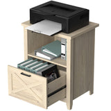 30" Tall Nightstand for King & Queen Bed - FSC-Certified Wood Large Bedside Table