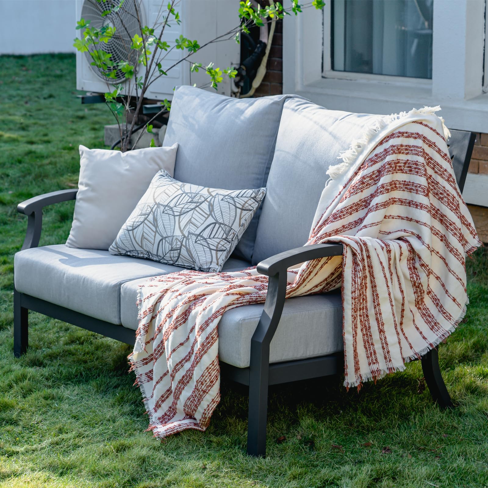 Outdoor Patio Loveseat 2 Seat Sofa Patio Love Seat Aluminum Loveseat Couch