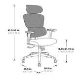 Executive Seating Mesh Back with Fabric Seat Manager's Office Chair, Adjustable Arms