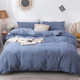 Bedding Duvet Cover Set 100% Washed Cotton Linen Like Textured Breathable Durable