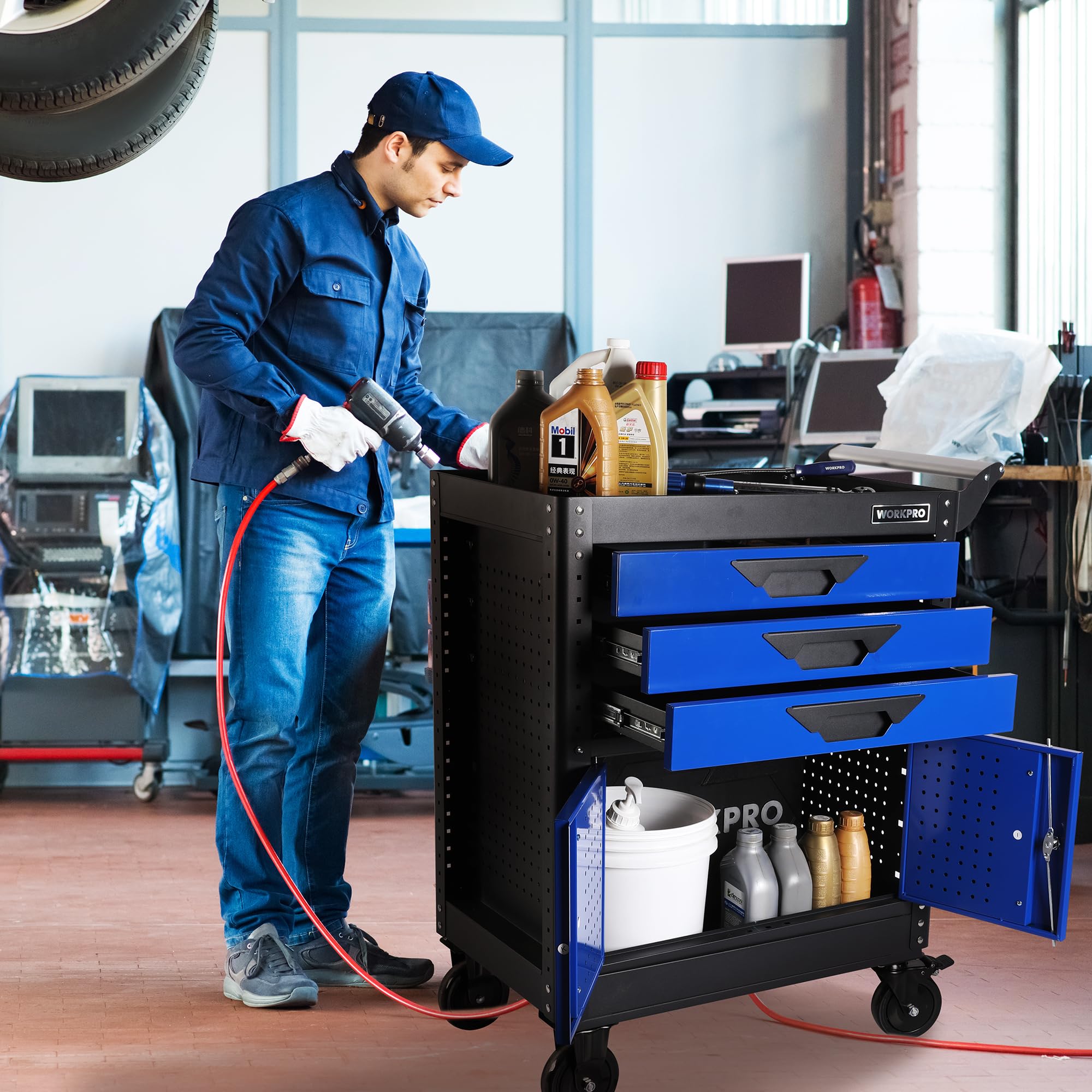 WORKPRO 27.5 Inch 3-Drawer Rolling Tool Chest with Wheels