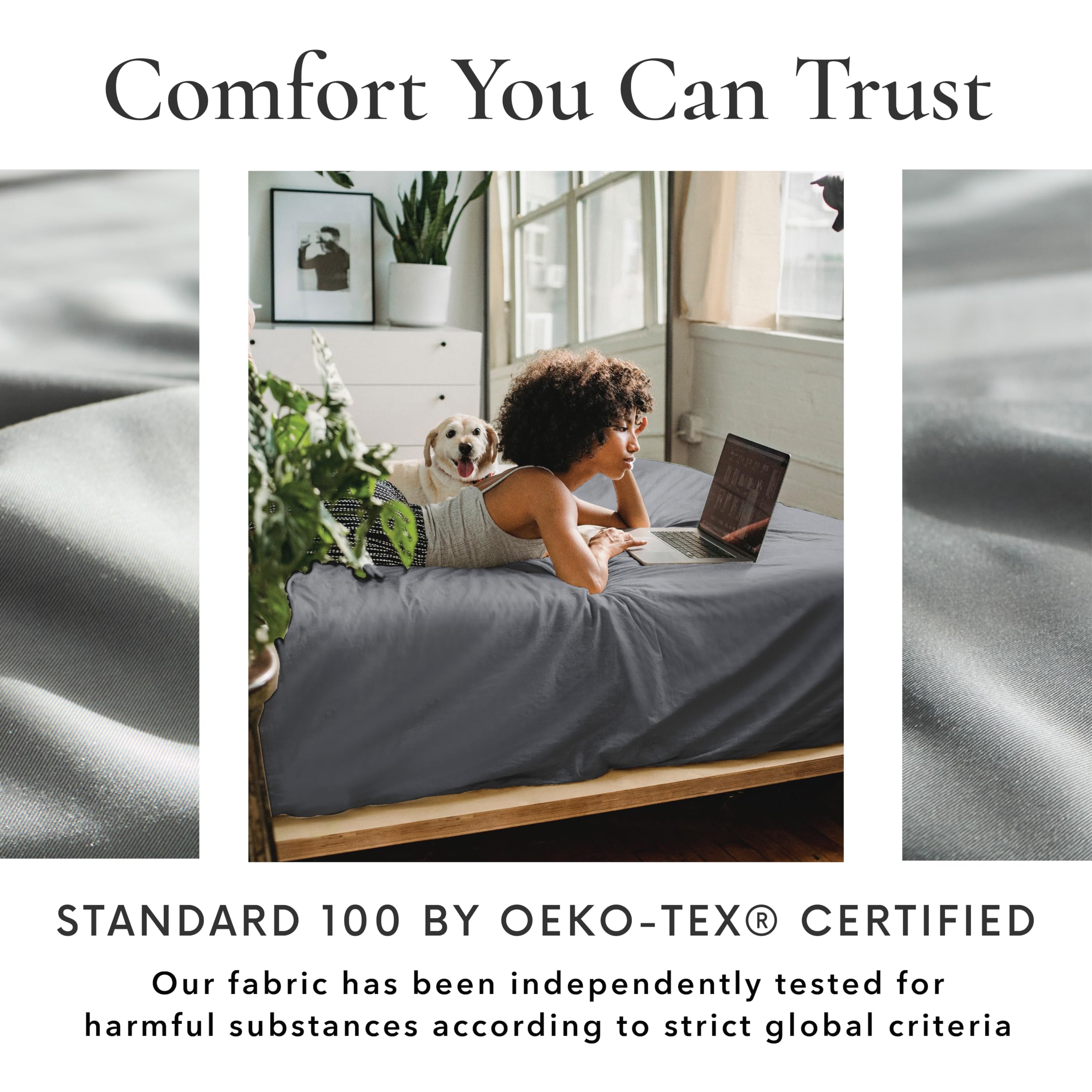 4 Piece King Size Sheets Set - 100% Viscose Made From Bamboo Sheets