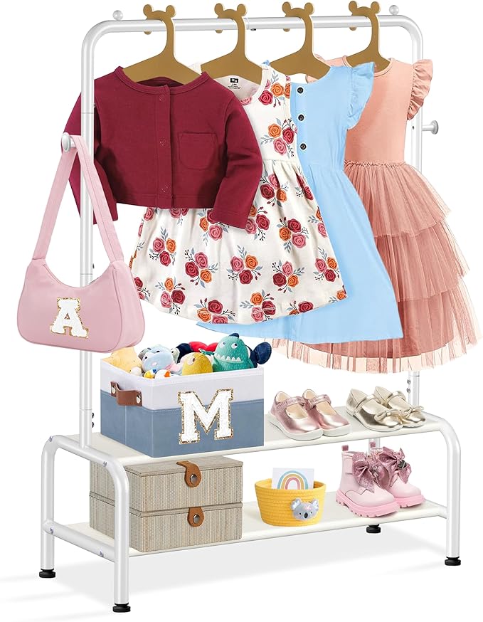 Kids Clothing Rack - Kids Dress Up Clothes Storage Racks - Baby Toddler Closet