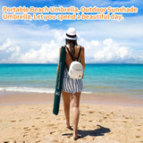 Beach Umbrella 6.5FT Portable - Patio Umbrella with Sand Anchor Tilt Vent - UPF50+ UV Protection