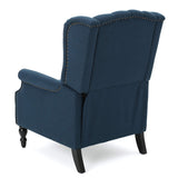 Christopher Knight Home Earlean Fabric Recliner (Set of 2), Navy Blue, Dark Brown