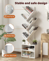 SUNMORY Tree Bookshelf, Brown and White