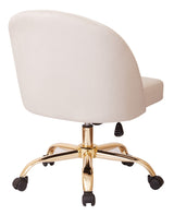 Layton Mid-Back Adjustable Office Chair with 5-Star Base, Gold Finish and Oyster Velvet