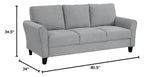 Lexicon Eloise Living Room Sofa, Dark Gray