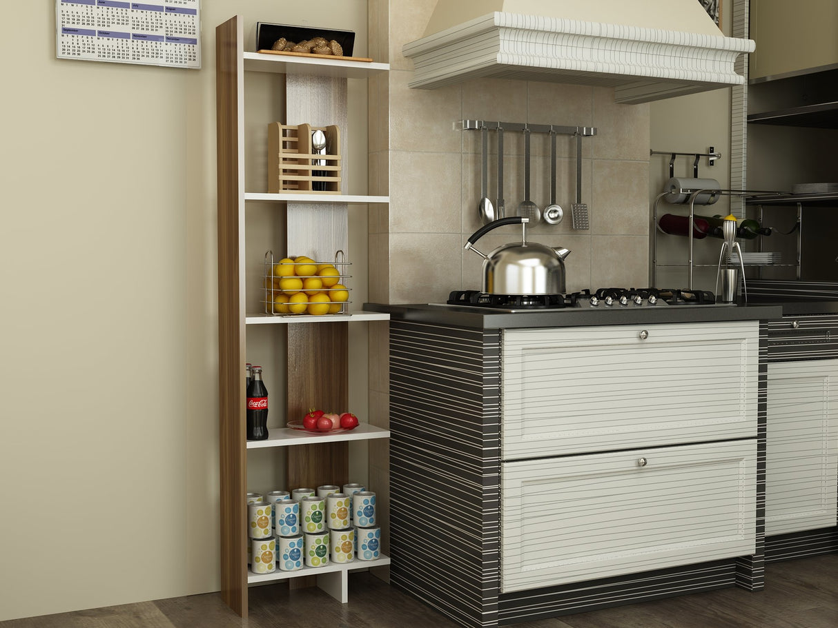 AL67BCB02 67 x 18 x 9 in. Alice Accent Corner Unit Bookcase - Walnut