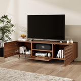 65 Inch TV Stand with Diamond Panel - Modern Entertainment Center