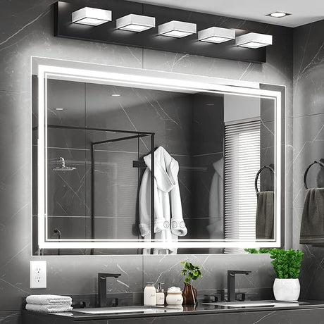 Ratsamee 72x36 Inch Led Mirror for Bathroom with Front Light and Backlit, Dimmable Anti Fog Wall Bathroom Mirror with Led Lights, Water Proof, Decor Vanity Mirror