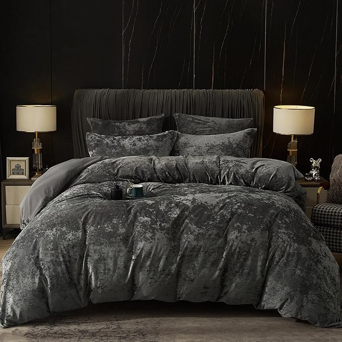 Truly Velvet Duvet Cover Set King Size, 3pcs Ultra Soft Breathable Comforter Cover Set