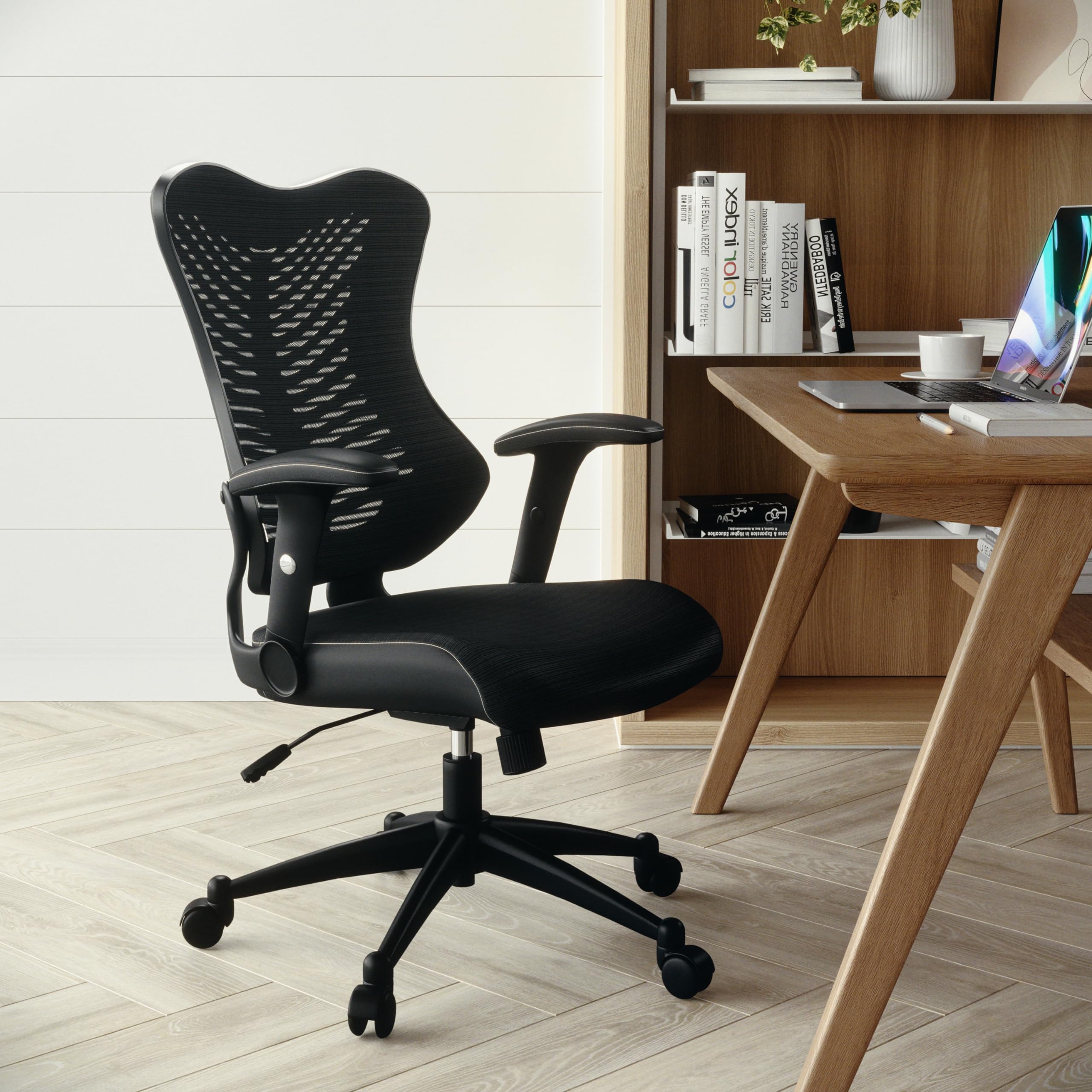 Kale High Back Designer Black Mesh Executive Swivel Ergonomic Office Chair with Adjustable