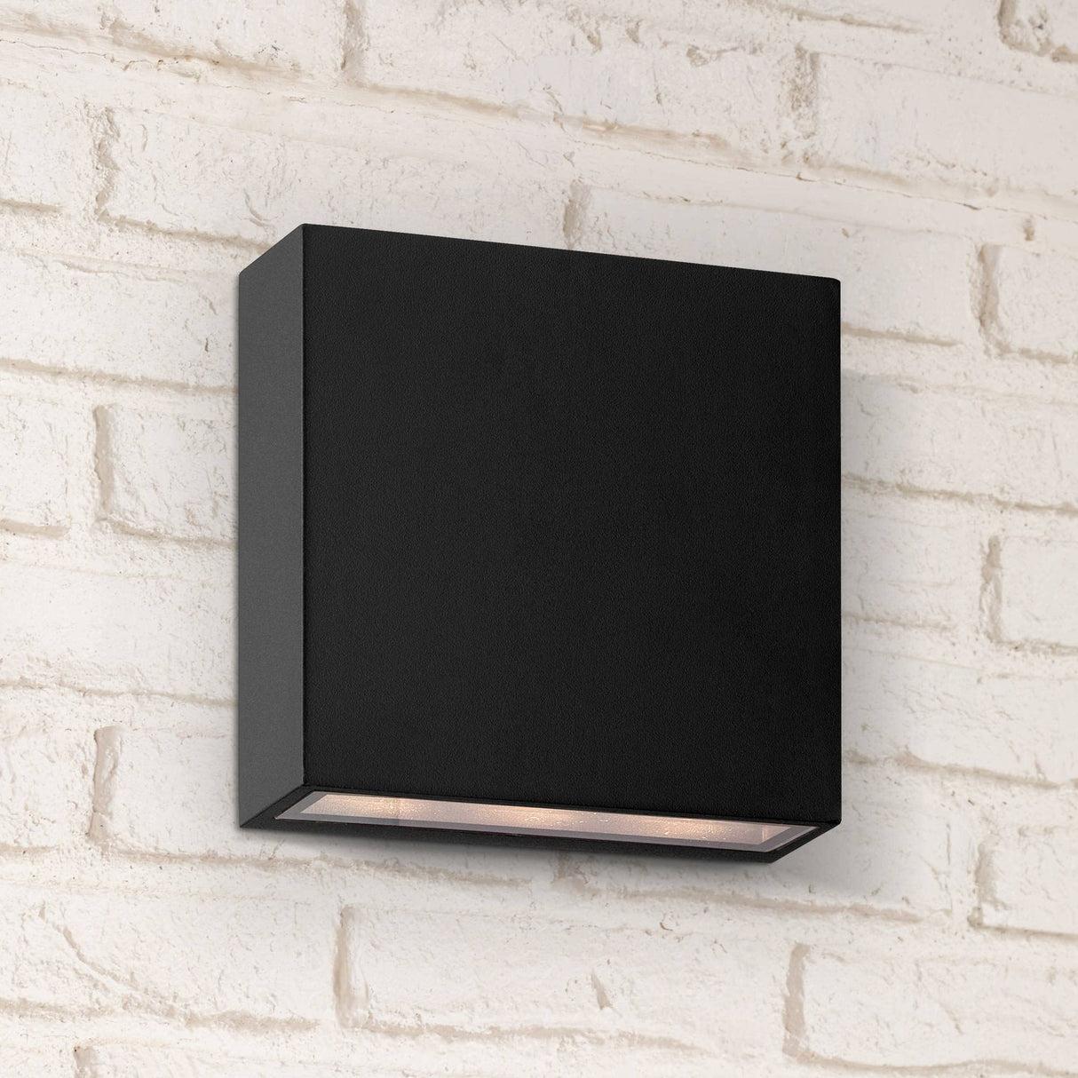 Possini Euro Design Stanford Modern Outdoor Wall Lights Set of 2 Black Metal LED Downlight 5 1/2" Tempered Glass for Exterior House Porch Patio Outside Deck Garage Yard Front Door Garden Home