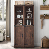 Farmhouse Storage Cabinet, 5-Shelf Tall Bathroom Cabinet