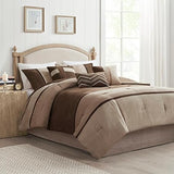 Palisades Comforter Set Modern Faux Suede Pieced Stripe Design